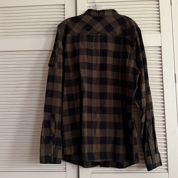 I JEANS BY BUFFALO Flannel Shirt - Black and Tan Plaid - Picture 2 of 8